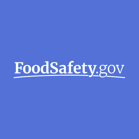 Food Safety logo on blue square background